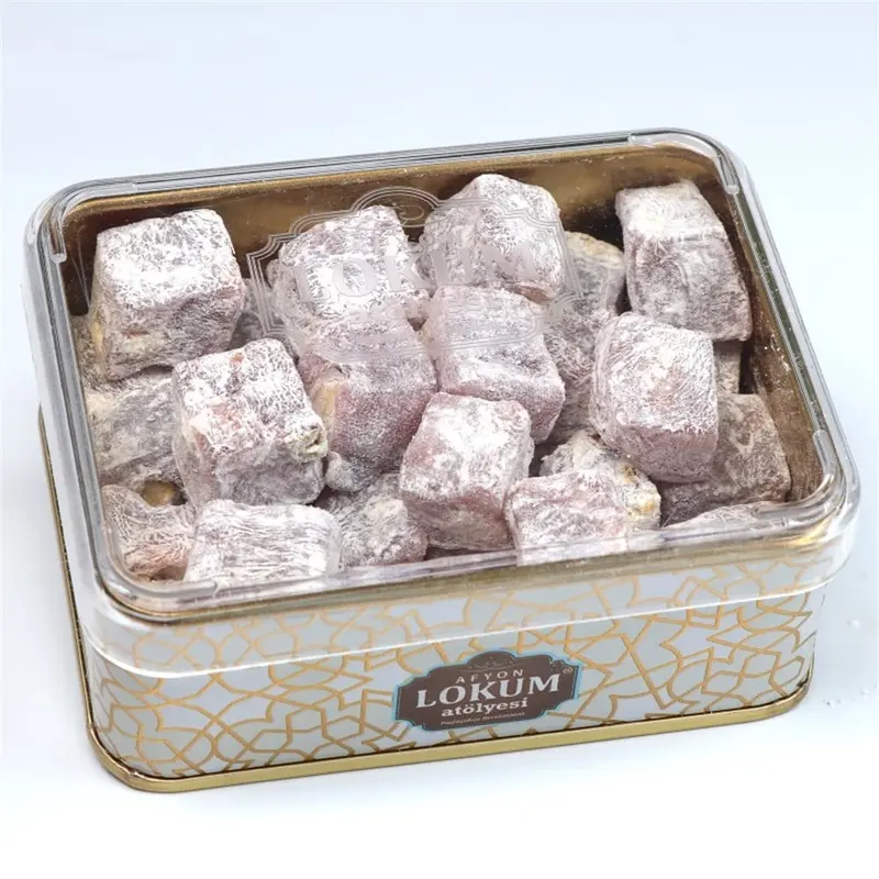 Lokum Atolyesi | Pomegranate Flavored Pistachio Mini Turkish Delight in Metal Box