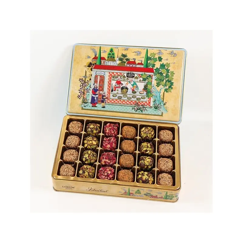 Palace Bites Gourmet Assorted Turkish Delights in Elegant Metal Gift Box  Figs, Pistachios, Dates, Rose, Lotus & Sesame
