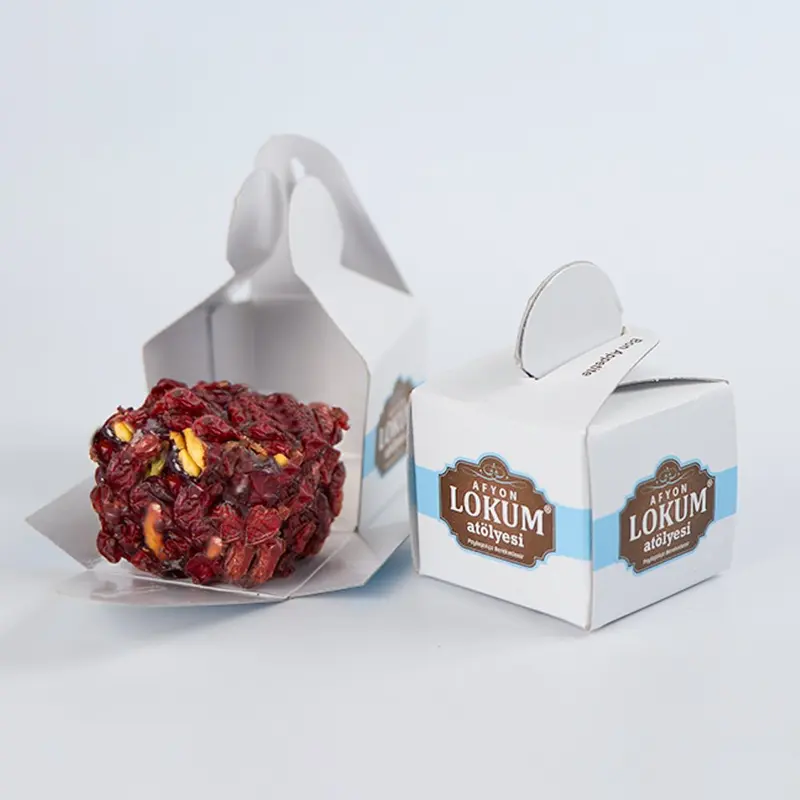 Lokum Atolyesi | Pistachio Turkish Delight Covered with Zereshk (In 10 Single Boxes)