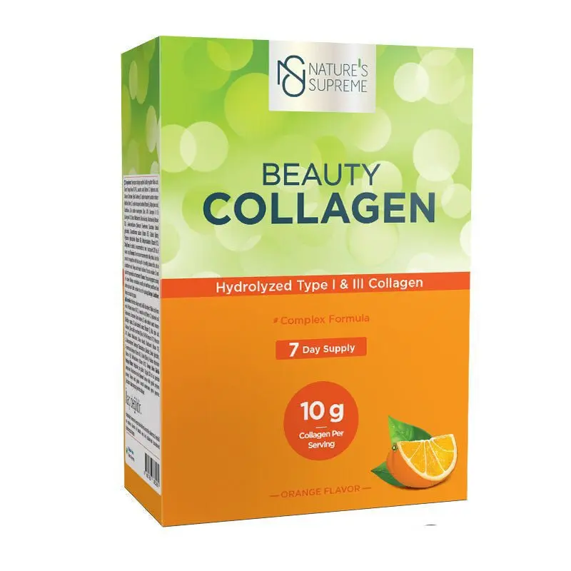 Beauty Collagen Powder with Hyaluronic Acid & Vitamin C for Radiant Skin | Type 1 & 3 Hydrolyzed | 7 Convenient Sachets