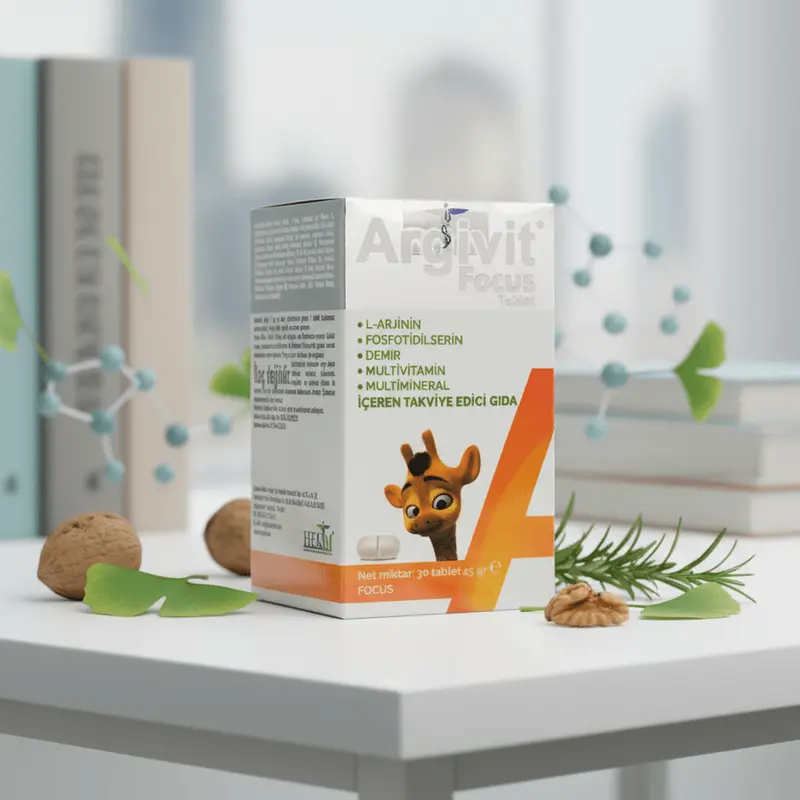 Focus & Cognitive Support Supplement with L-Arginine & Phosphatidylserine - Halal Daily Multivitamin, 30 Tablets