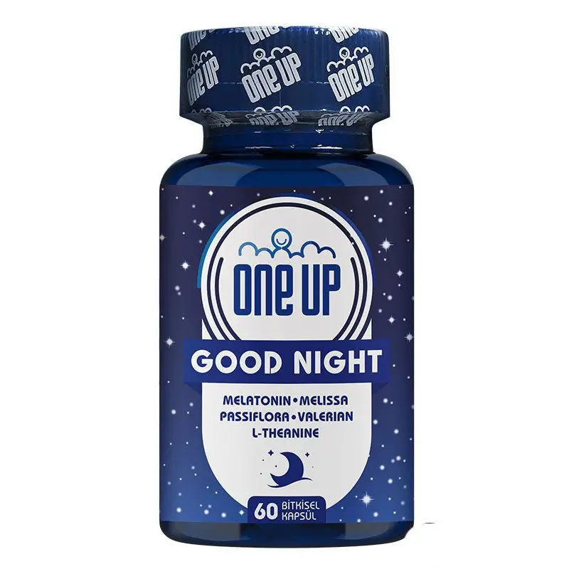 Good Night Melatonin & L-Theanine with Soothing Botanicals  60 Halal Herbal Capsules for Restful Sleep