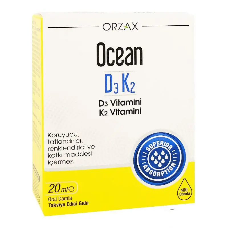 Ocean Vitamin D3 K2 Liquid Drops  Premium Bone & Immune Support, Halal Certified, 20ml