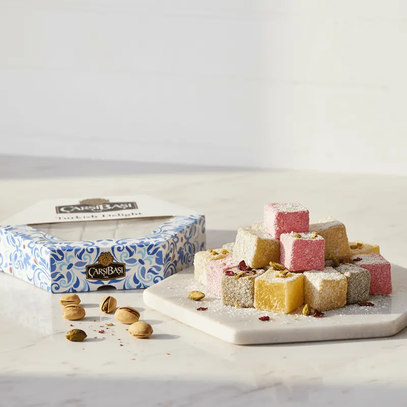 Carsibasi Classic Rose Turkish Delight (Gll Lokum) - 300g Hexagonal Box