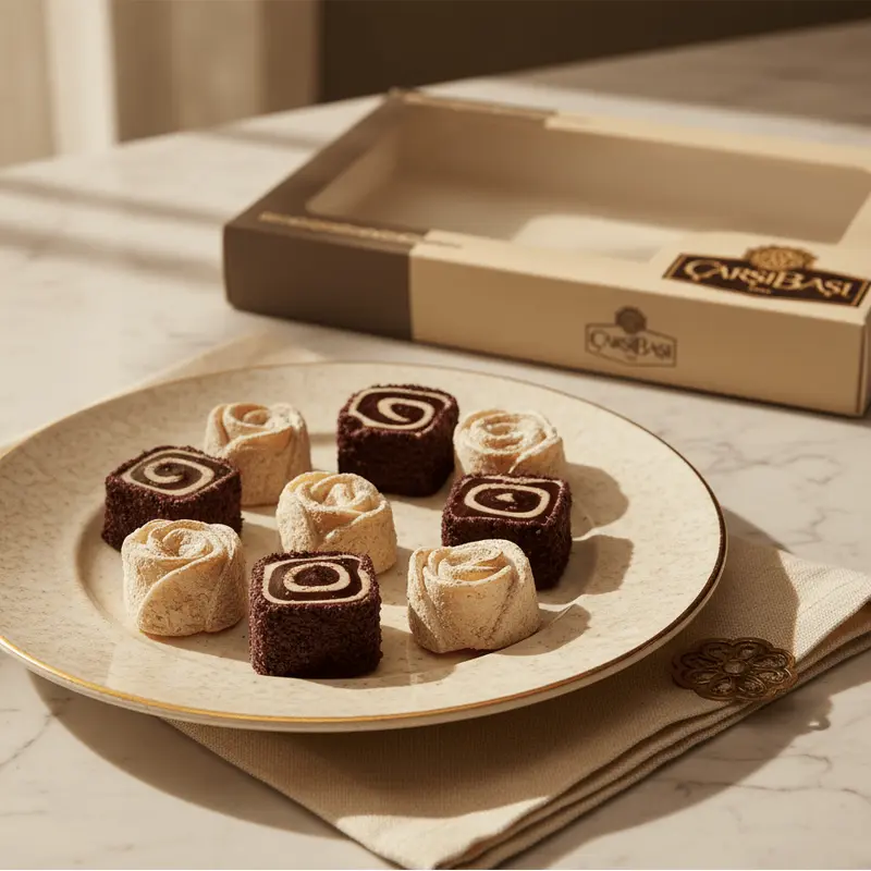 Carsibasi Premium Assorted Turkish Delight (Rose & Velvet Roll) - 350g Gift Box