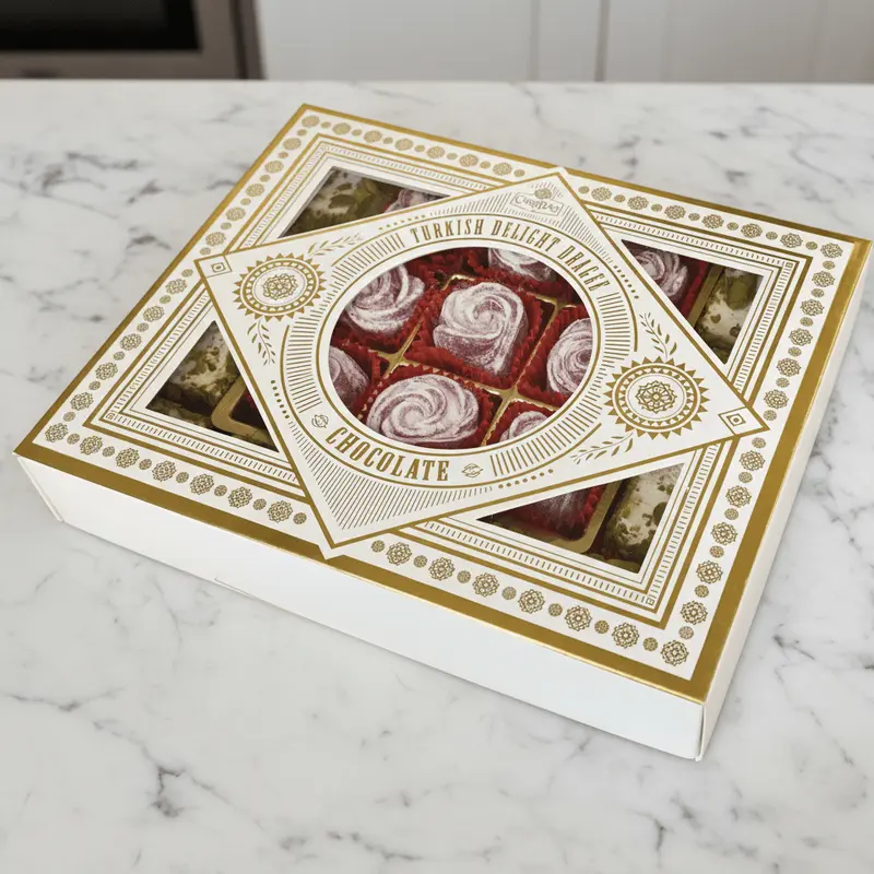 Carsibasi Premium Assorted Turkish Delight (Slivered Pistachio & Rose) - 500g Luxury Box