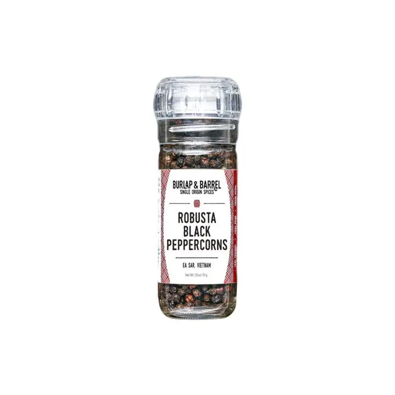 Burlap & Barrel - Robusta Black Peppercorns in Grinder (2.2OZ)