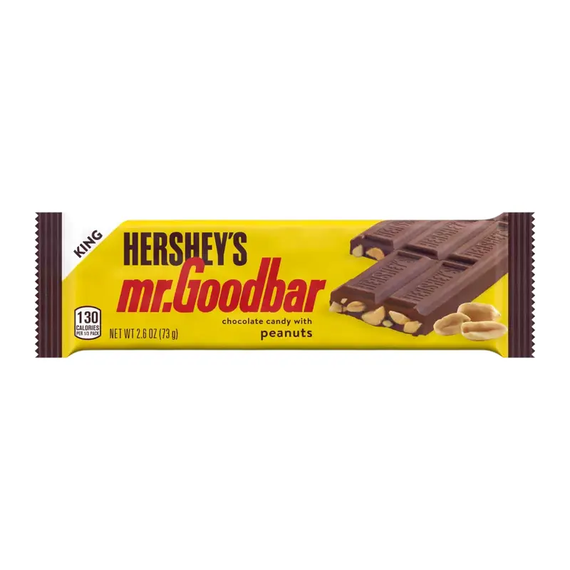 HERSHEY'S MR. GOODBAR Chocolate with Peanuts King Size Candy Bar, 2.6 oz