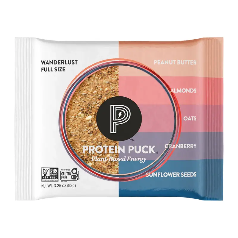 Protein Puck peanut butter almond oats cranberry sunflower seeds