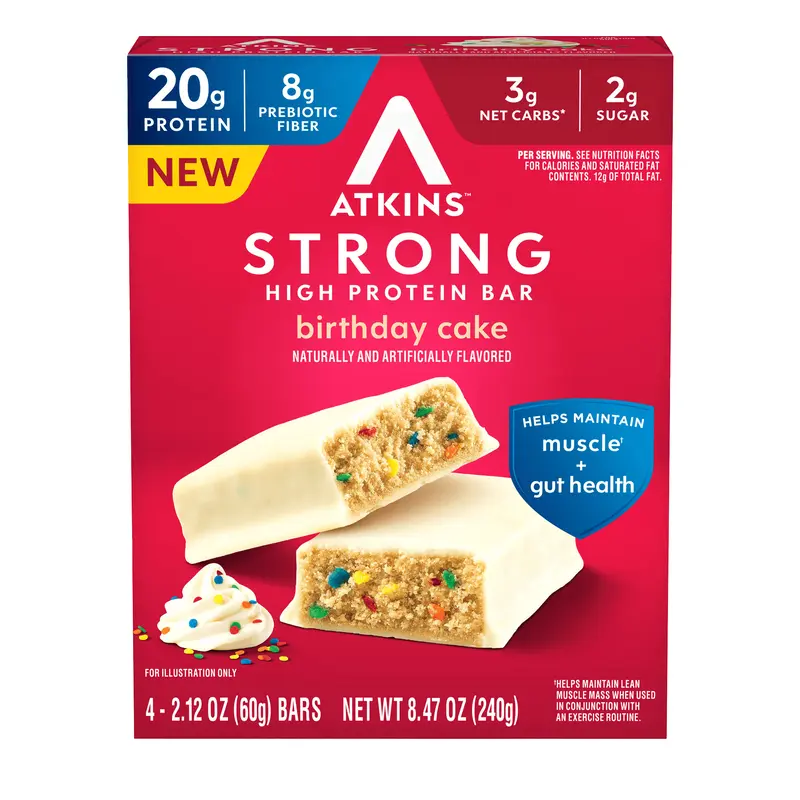 Atkins Strong Birthday Cake 20g Protein Bar