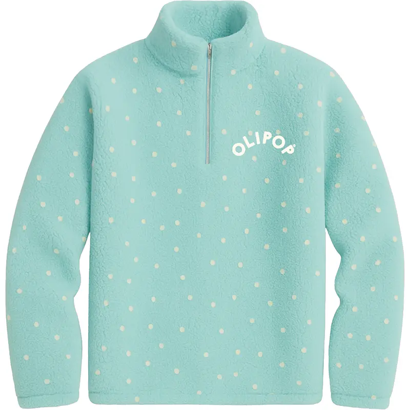 Blue Sherpa Quarter Zip Jacket