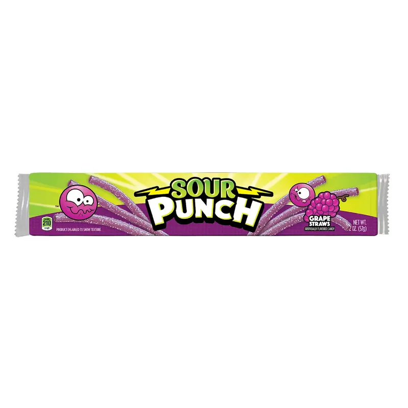 Sour Punch Grape Straws
