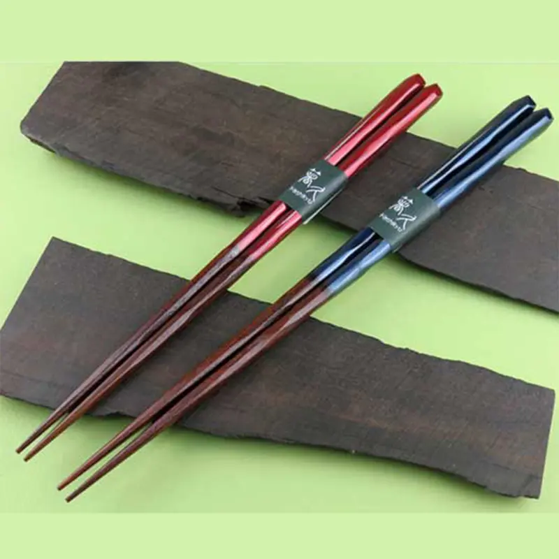 Chopsticks Natural Wood,Shave,Painting "Countryside" --