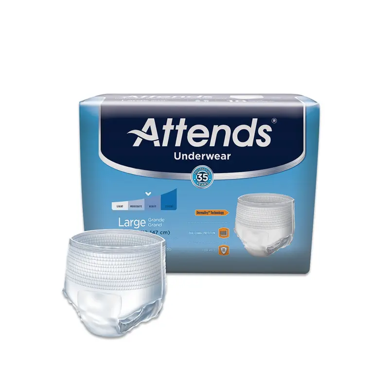 Attends Adult Moderate Absorbent Underwear, Large, White