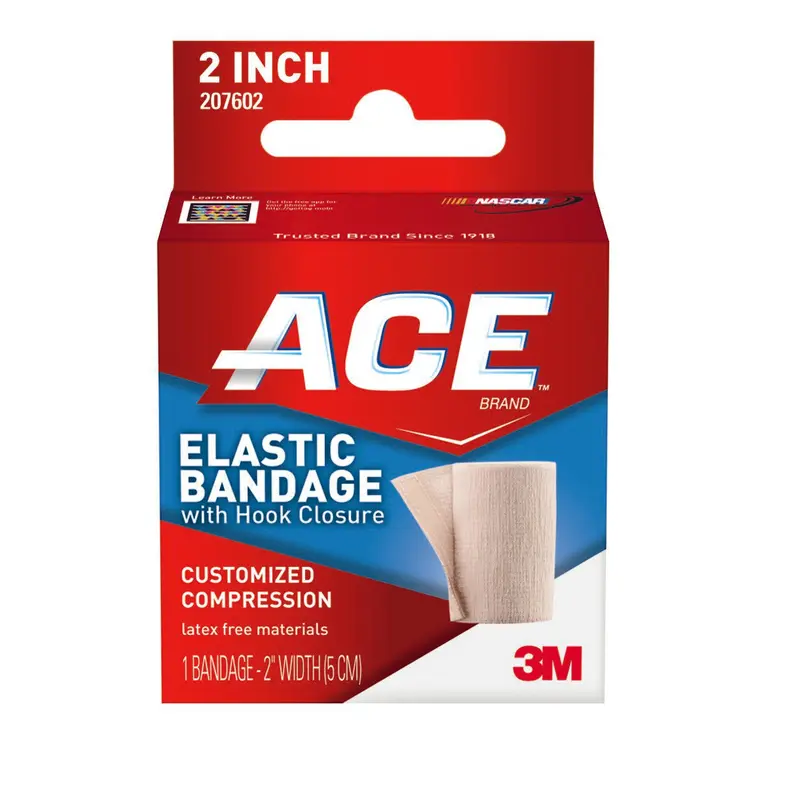 3M Ace Elastic Bandage, Standard Compression, Hook-and-Loop Closure, Tan
