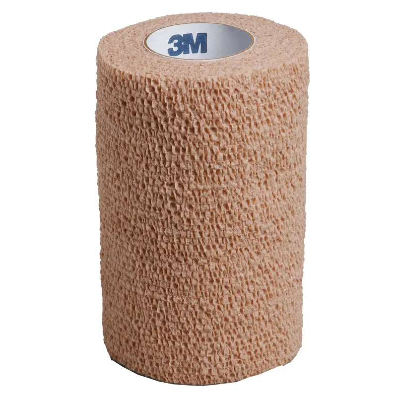 3M Coban Self-Adherent Cohesive Bandage, 4 Inch x 5 Yard, Tan, Standard Compression