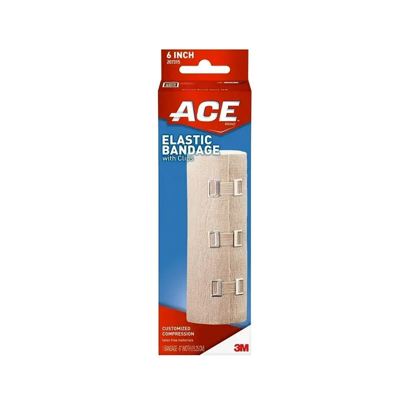 3M Ace Elastic Bandage with E-Z Clip, Unisex 6" x 4-1/5 ft
