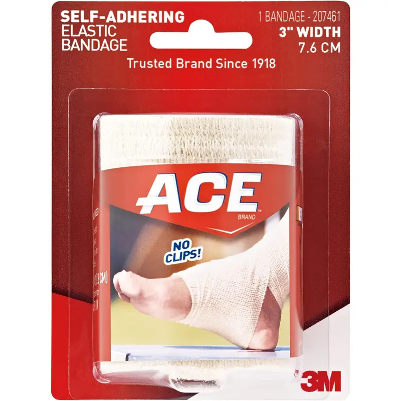 3M Ace Self-adhering Bandage 3" x 4-1/5 ft, 1-2/5 yds, Latex-free