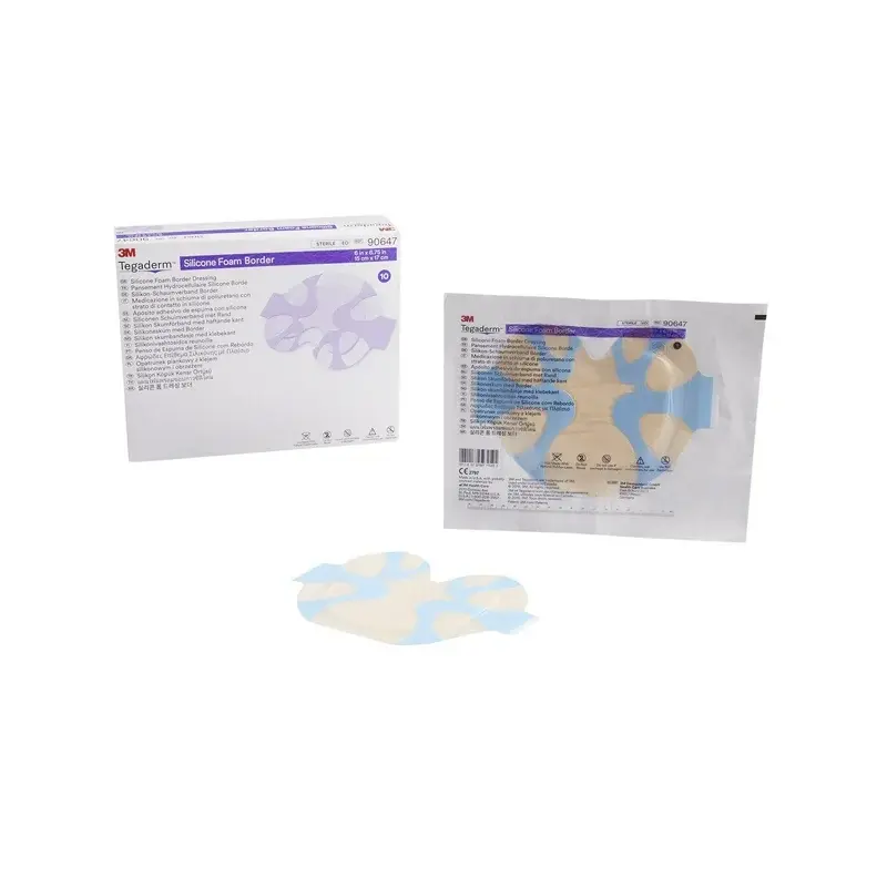 3M Tegaderm Silicone Foam Border Dressing, Small Sacral, 6" x 6-3/4" Box/10
