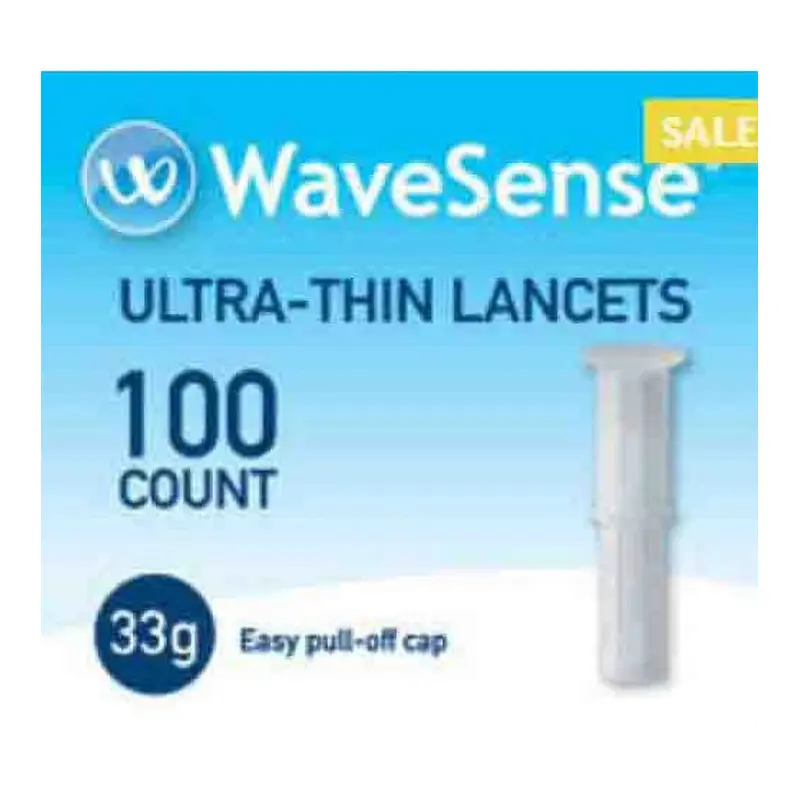AgaMatrix WaveSense iTest Ultra-thin Lancet 33G, Sterile 100 Pcs