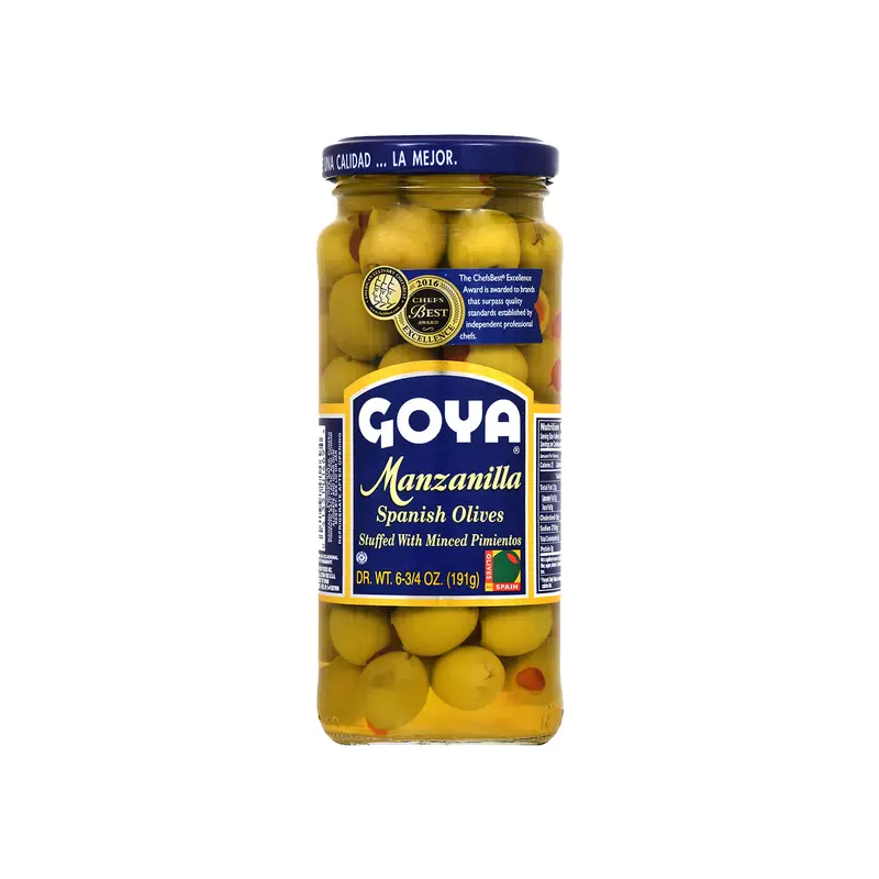 Manzanilla Olives Stuffed with Minced Pimientos, 6.75 oz Jar