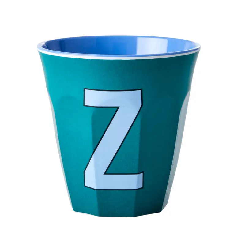 Melamine Cup - Medium with Alphabet in Bluish Colors | Letter Z