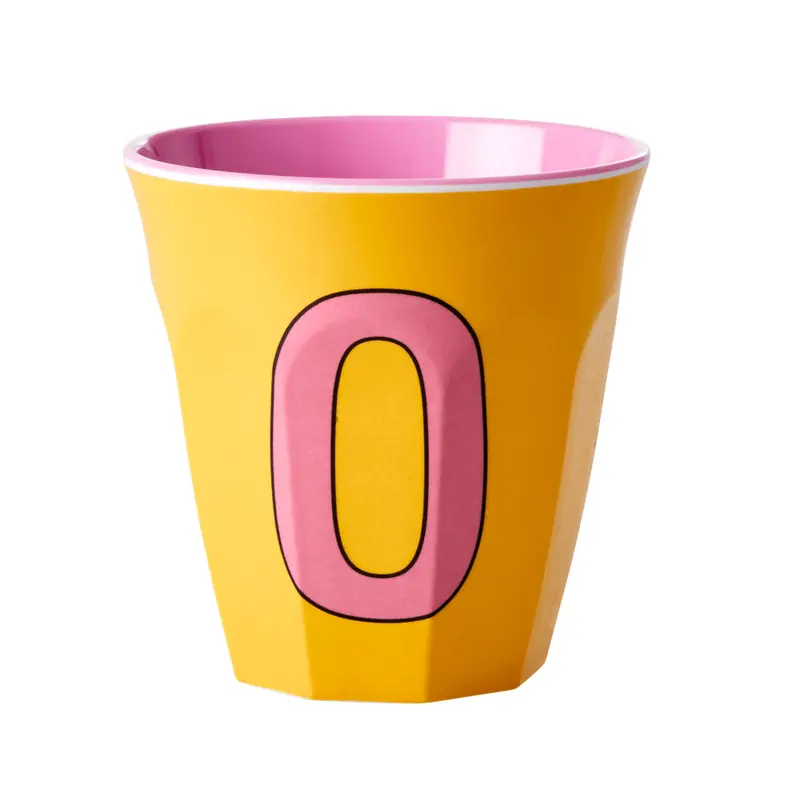 Melamine Cup - Medium with Alphabet in Pinkish Colors | Letter O