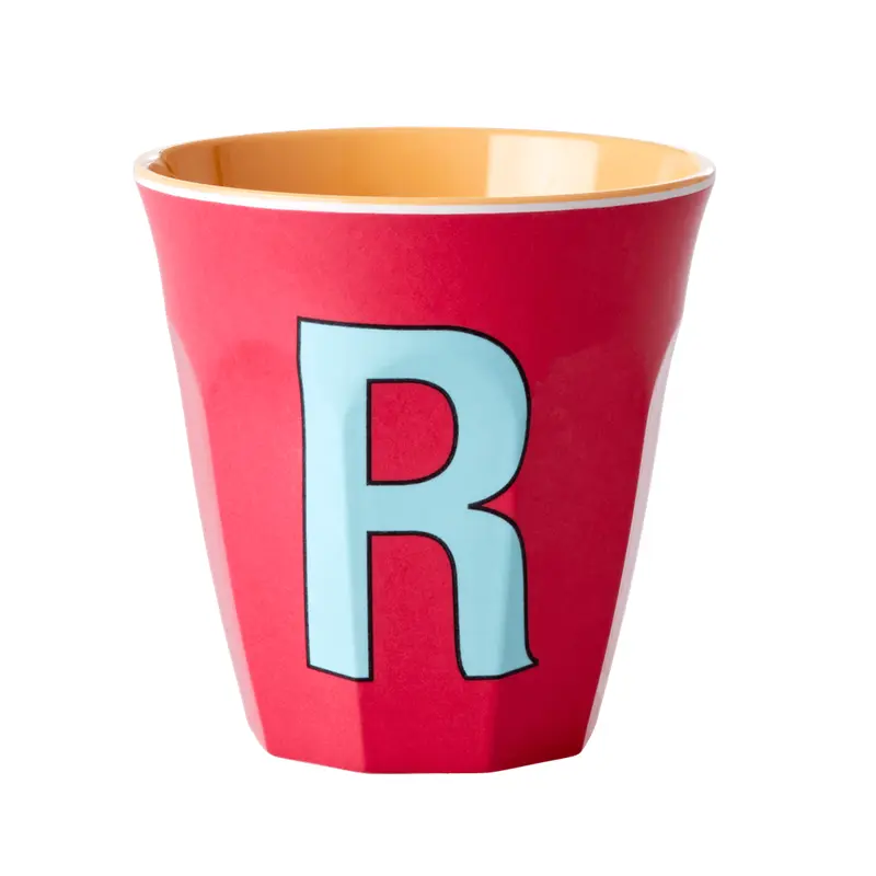 Melamine Cup - Medium with Alphabet in Pinkish Colors | Letter R