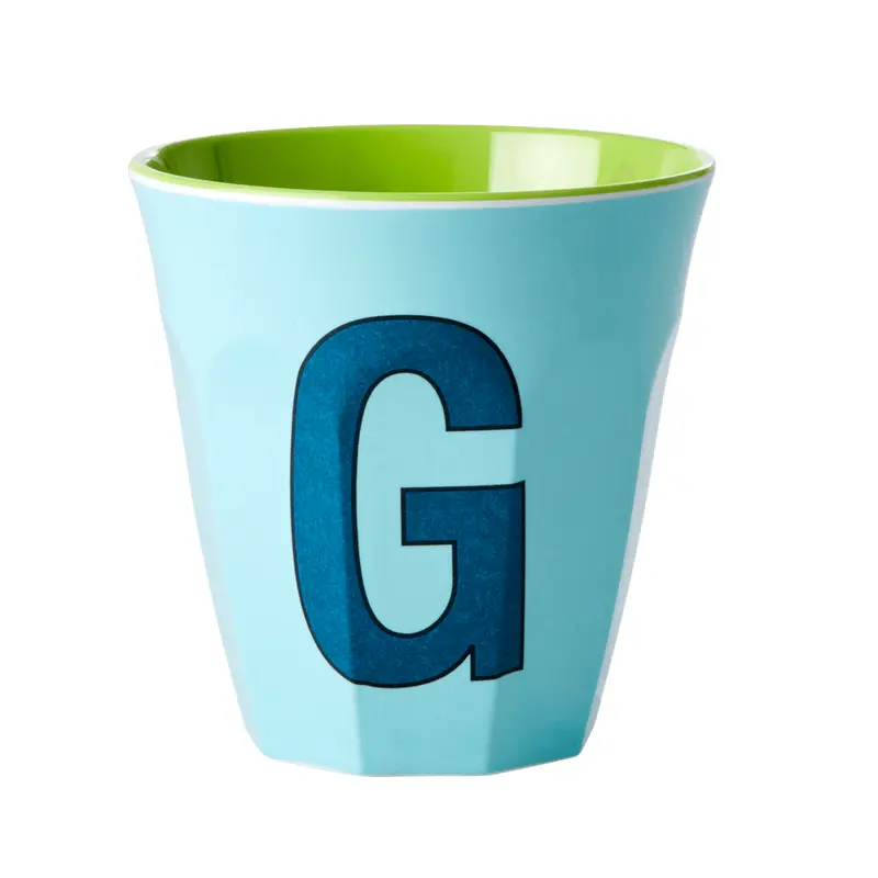 Melamine Cup - Medium with Alphabet in Bluish Colors | Letter G