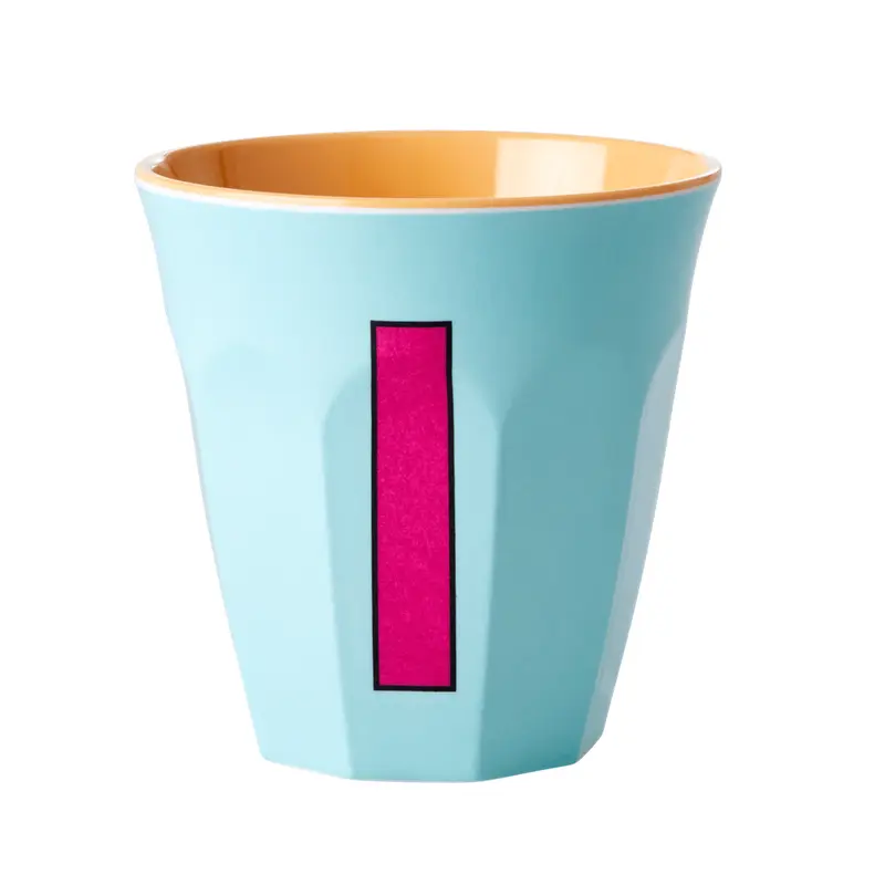 Melamine Cup - Medium with Alphabet in Pinkish Colors | Letter I