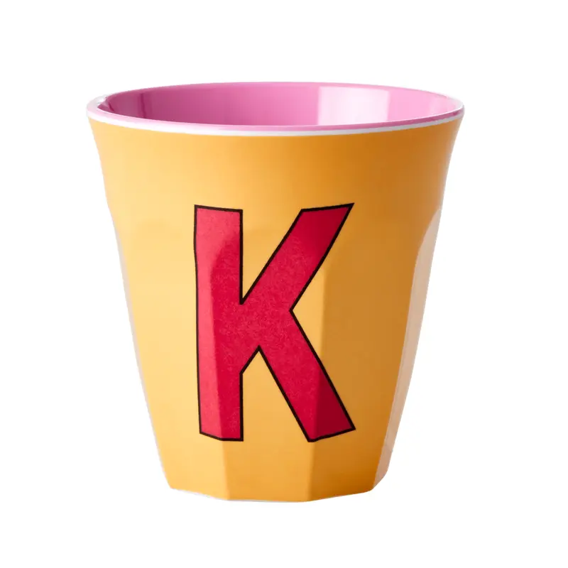Melamine Cup - Medium with Alphabet in Pinkish Colors | Letter K