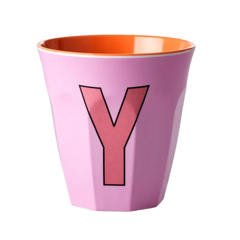 Melamine Cup - Medium with Alphabet in Pinkish Colors | Letter Y
