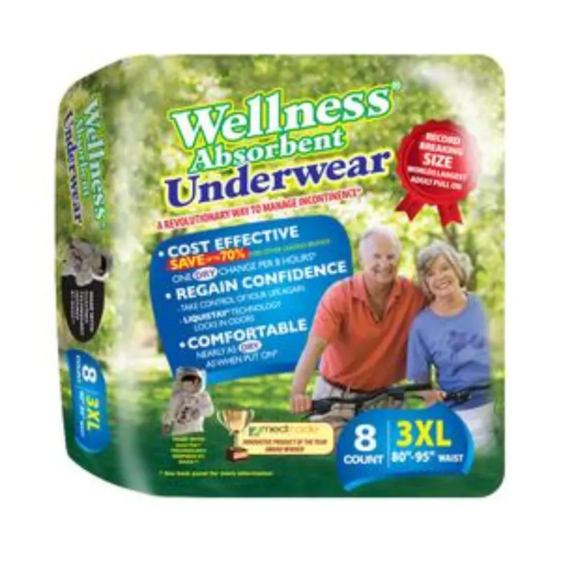 Wellness Absorbent Underwear 3X-Large 80" - 95"