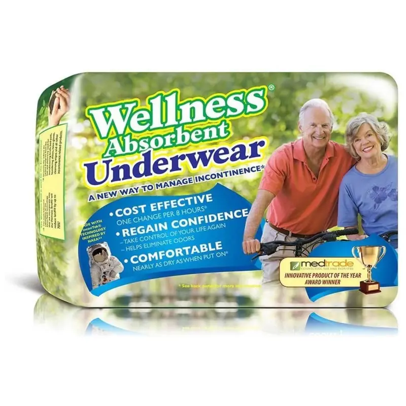 Wellness Absorbent Underwear Medium 19" to 30" Waist