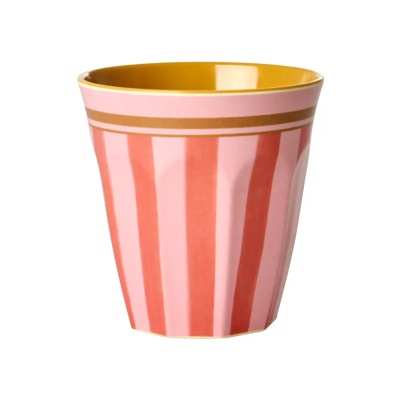 Medium Cup - Pink - Organic Stripes Print