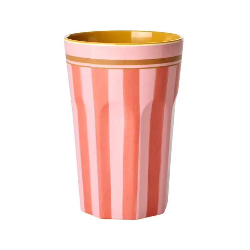 Tall Cup - Pink - Organic Stripes Print