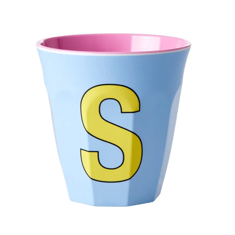 Melamine Cup - Medium with Alphabet in Pinkish Colors | Letter S