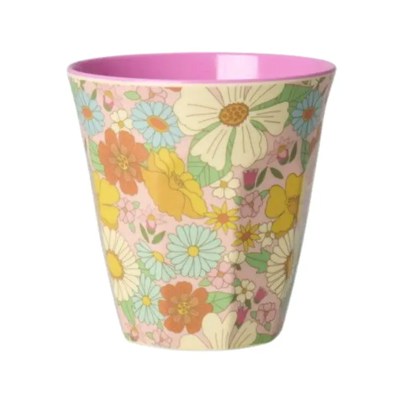 Melamine Cup with Flower Power Print - Medium - 8.45 oz
