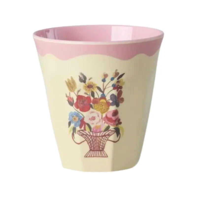 Melamine Cup with Nathalie Lt Print - Medium - Pink - 8.45 oz