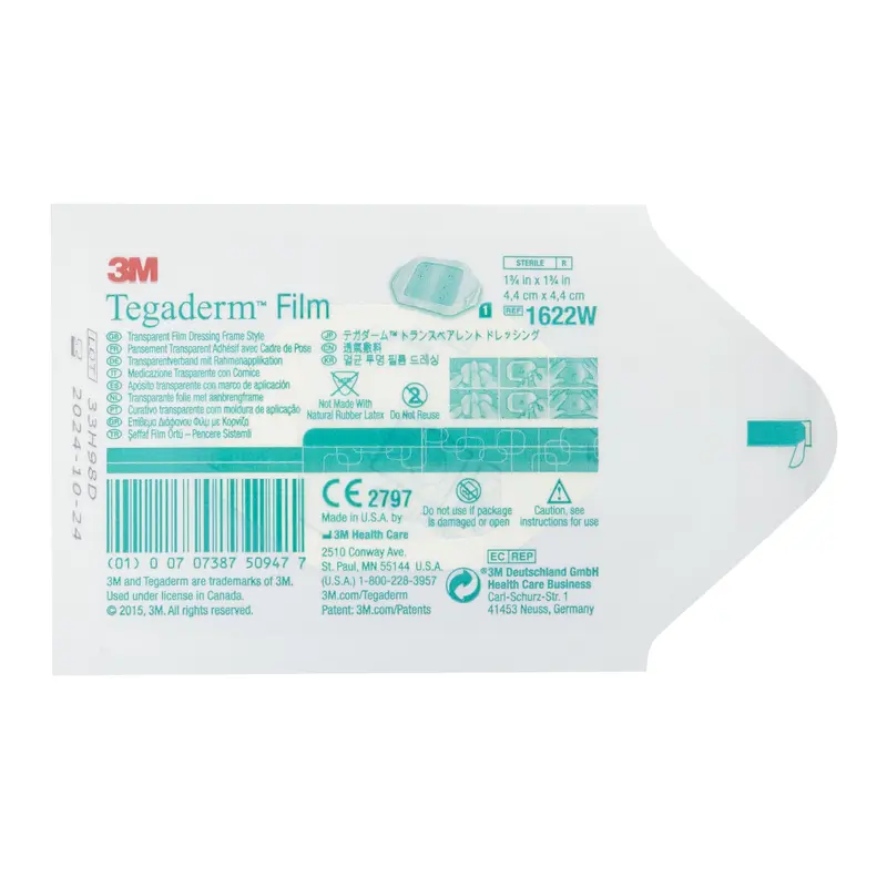 3M Tegaderm Transparent Adhesive Film Dressing, Sterile 1-3/4" x 1-3/4"