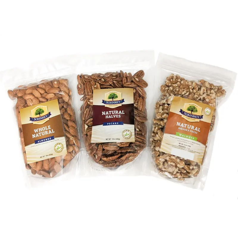 Sohnrey Family Foods Raw Almonds, Walnuts and Pecans Bundle