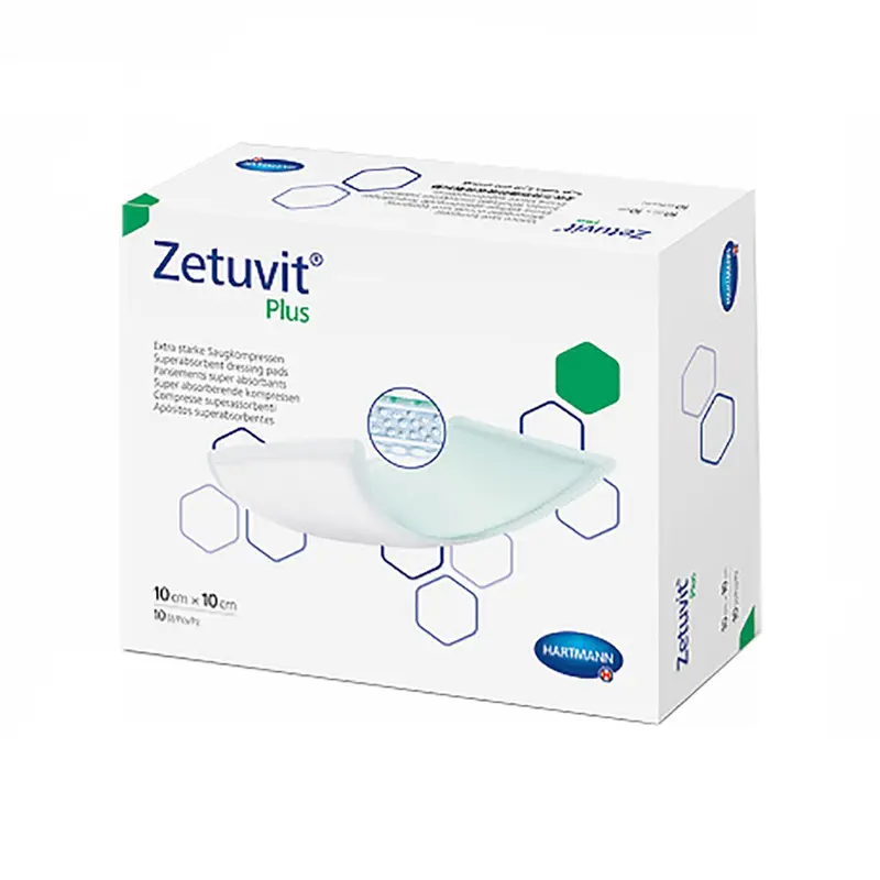 ZETUVIT PLUS Non-Border Superabsorbant Dressing, 4" x 4"