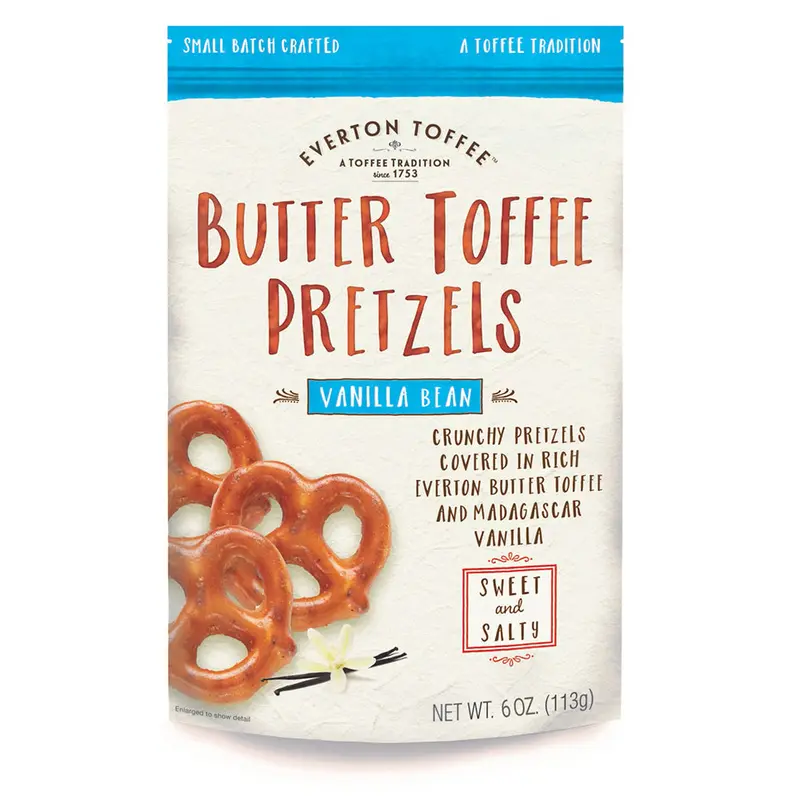 Everton Toffee Butter Toffee Pretzels With Vanilla Bean Flavor 4 oz