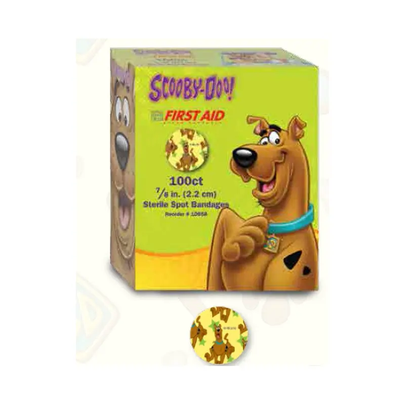 American White Cross Stat Strip Scooby-Doo Adhesive Spot Bandage, 7/8-Inch Diameter