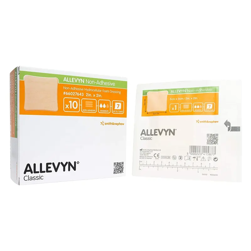 Allevyn Classic Nonadhesive without Border Foam Dressing, 2 x 2 Inch