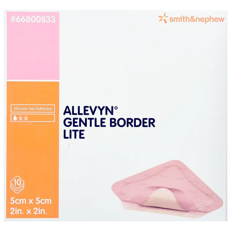 Allevyn Gentle Border Lite Silicone Foam Dressing, 2 x 2