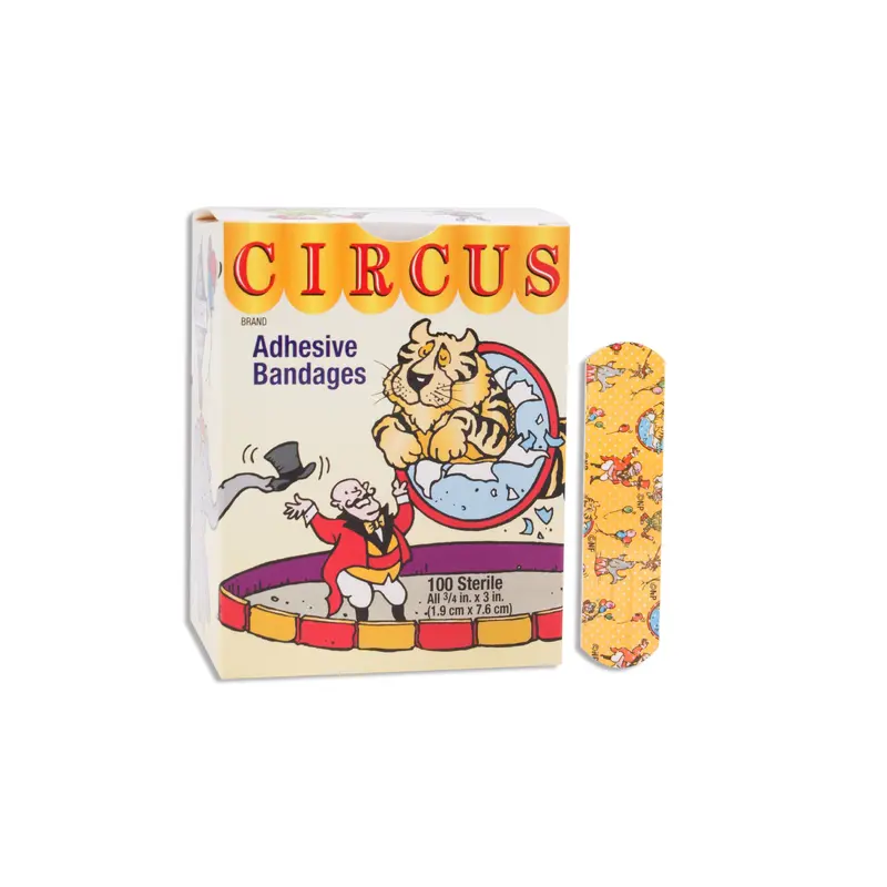 American White Cross Stat Strip Circus Kid Design Adhesive Strip,  x 3 Inch