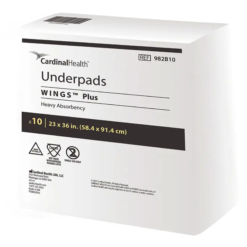 Wings Plus Underpads, Disposable, Heavy Absorbency, Beige, 23 X 36 Inch