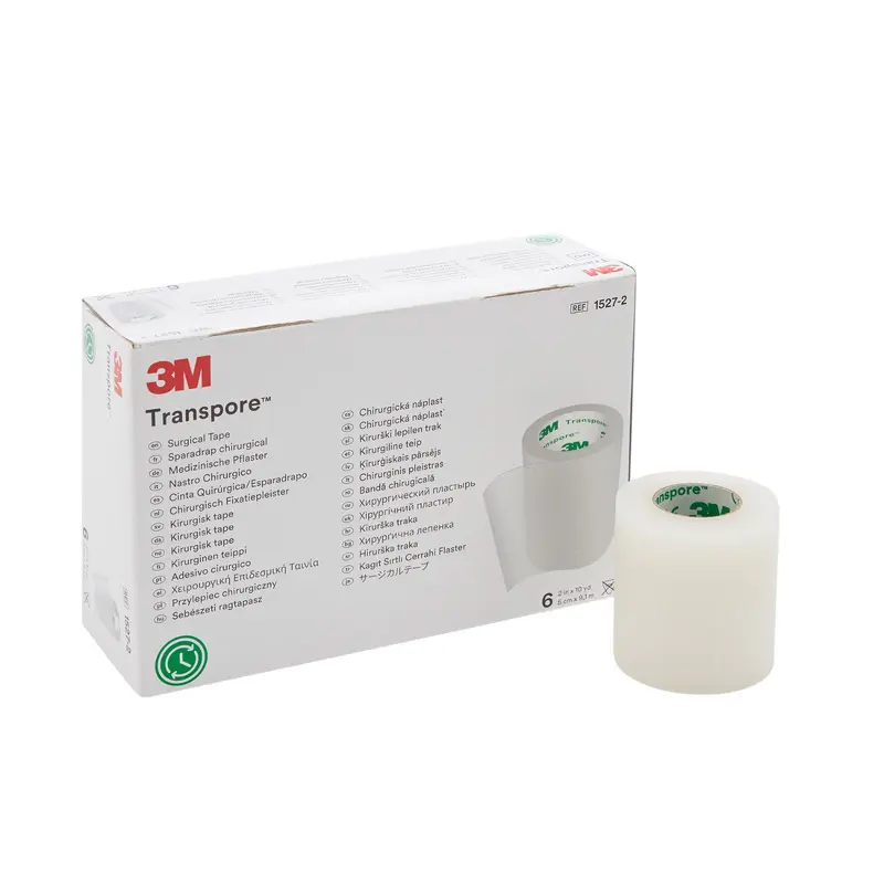 3M Transpore Transparent Surgical Tape, 2" x 10 yd  Hypoallergenic, Easy Tear