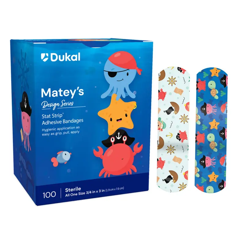Adhesive Strip Stat Strip Plastic Kid Design (Matey's) 3/4 X 3 Inch Sterile